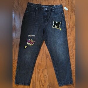 🕷No Boundaries Black Jeans with Colorful Patches🕷